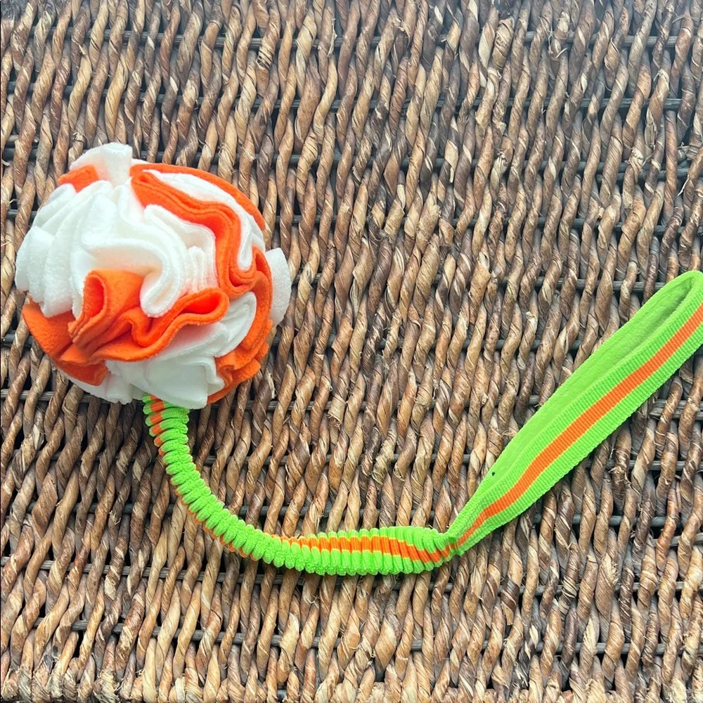 Orange and White Dog Tug Toy